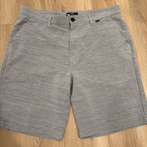 Hurley Light Gray Men's Flat Front Shorts